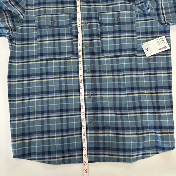 Marmot Mountain Works Blue Plaid Flannel Shirt Men's XL NWT Cotton Button Down - Picture 4 of 10